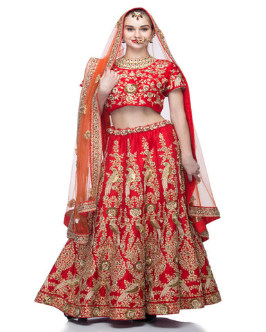 Red Color Bridal Lehenga Choli