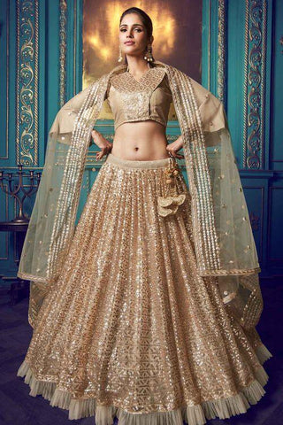 Dusky Beige Designer Lehenga