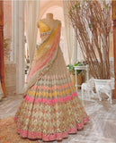 Yellow and Pink color Designer Lehenga Choli