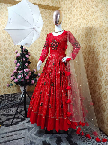 Navratri Special Red Color Designer Lehenga Choli