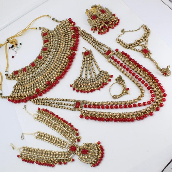 Beautiful Golden and Red Color Kundan Necklace
