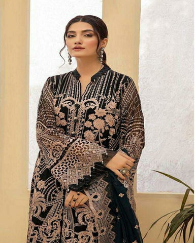 Beautiful Black Color Fox Georgette Embroidered with Heavy Handwork with Diamond Salwar Suit for Special Occasion
