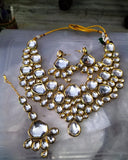 Lustrous High Quality Golden Color Kundan Necklace with Back Meenakari for Special Occasion