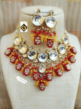 Kundan Red Meenakari Designer Necklace
