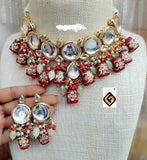 Kundan Brown Meenakari Designer Necklace