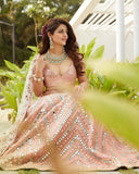 Beautiful Light Pink Color Soft Mono Net Heavy Sequins Embroidery Work Lehenga Choli with CanCan and Canvas Patta for Special Occasion