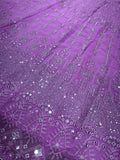 Beautiful Wedding Special Purple Color Georgette Sequins Embroidery Lehenga Choli with Net Dupatta