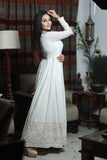 Pretty White Color Georgette Gown with Lucknowi Chikankari Work and Beautiful Silk Dupatta for Special Occasion