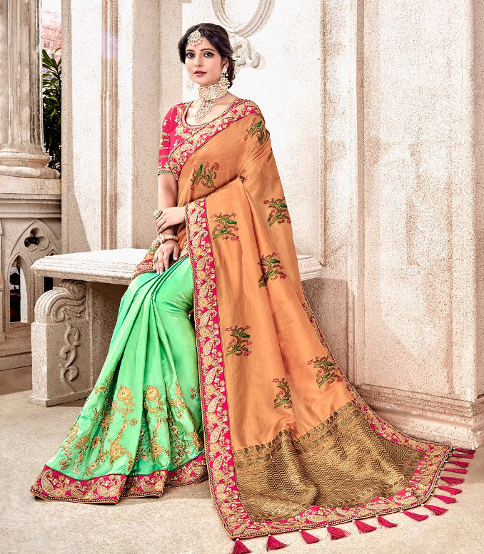 Gold Colour Reina Mahotsav New Designer Exclusive Heavy Party Wear  Georgette Saree Collection 21723 - The Ethnic World