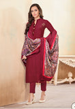 Maroon Color Cotton Churidar Salwar Suit
