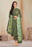Green Color Cotton Churidar Salwar Suit