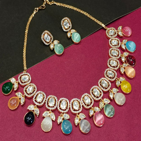 Golden & Green Multi Beautiful Lustrous Necklace