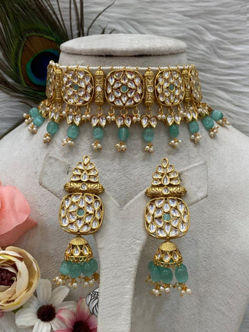 Beautiful Golden Color Necklace, Earrings for Special Occasion