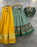 Designer yellow Printed Patola chaniya choli