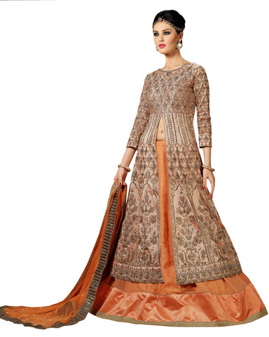 Orange Cream Designer Lehengha