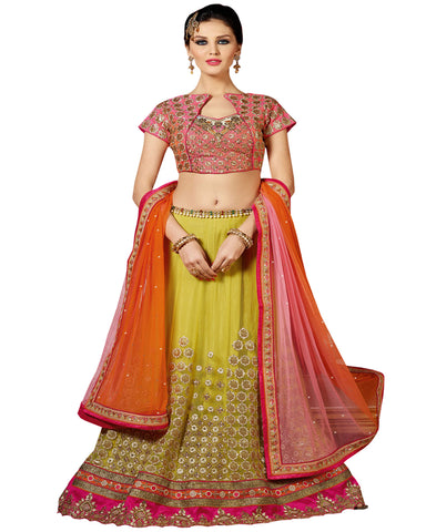 Designer Yellow Color lahenga