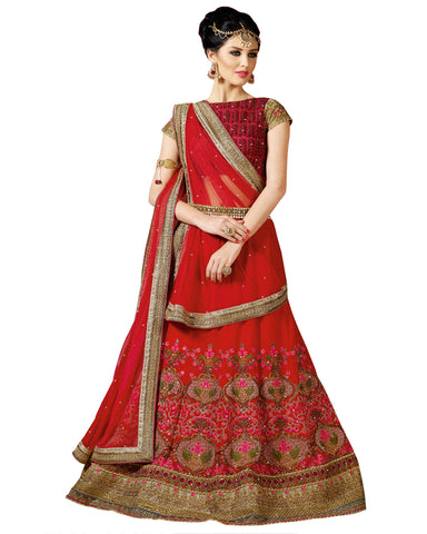 Designer Maroon Color Lahenga