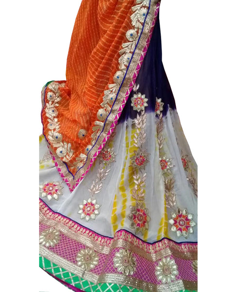 White Color Ghoomar Dance Costume