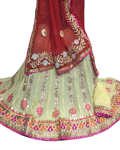Cream Color Ghoomar Dance Costume