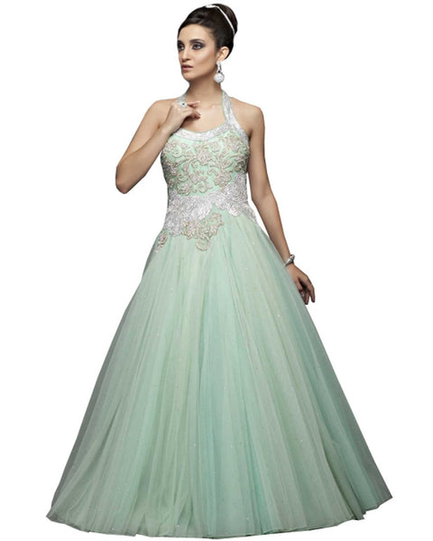 Designer Sea Green Party Gown