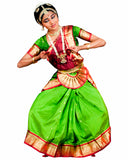 Bharatnatyam Green Color Dance Costume