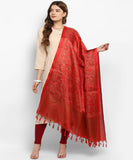 Red & Gold-Toned Printed Dupatta