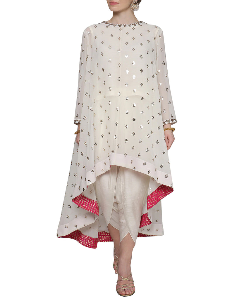 Beaming White and Golden Patiala Style Trouser Kameez | Dhoti salwar suits,  Salwar kameez designs, Off white jacket