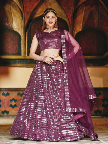 Mirror And Gota Patti Lucknowi Chikankari Lehenga Set – Dress365days