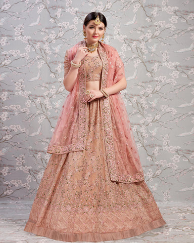 Rose taupe color latest designer lehenga choli