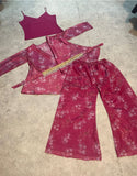 Organza Co-ords Set with belt