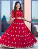 Maroon color designer net lehenga choli