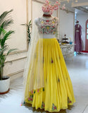 Yellow Color georgette designer lehnga choli