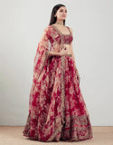 Red color georgette designer Lehenga choli