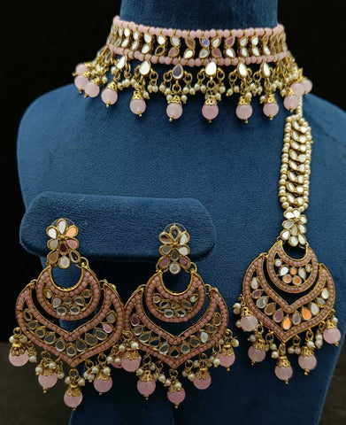 Party Wear White Jadau Kundan Necklace with Earrings
