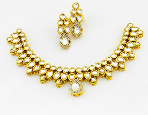 Kundan Golden Meenakari Designer Necklace