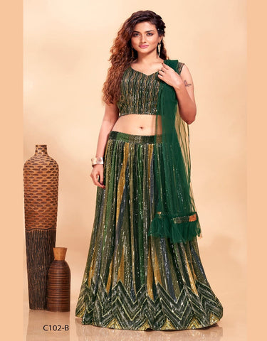 Green Designer Lehenga Choli