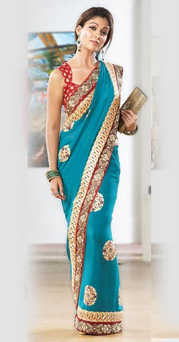 Turq saree
