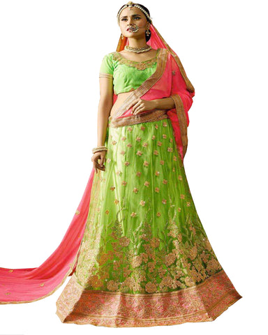 Designer Pista Green Color Lehenga Choli