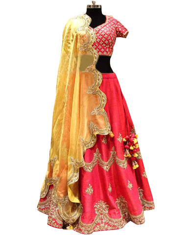 Designer rani Pink Color Lehenga Choli