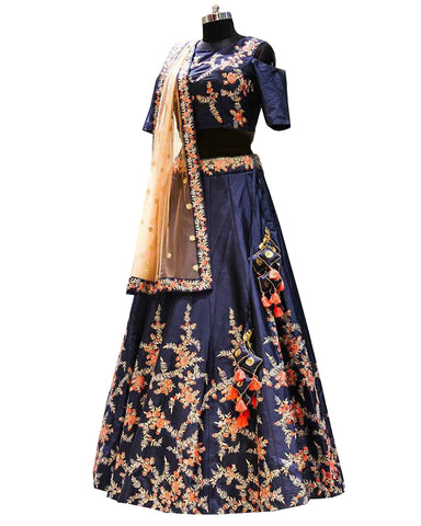 Designer Navy blue Color Lehenga Choli