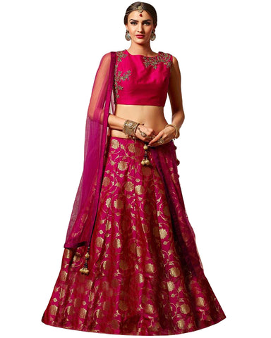 Designer Dark Pink Color Lehenga Choli