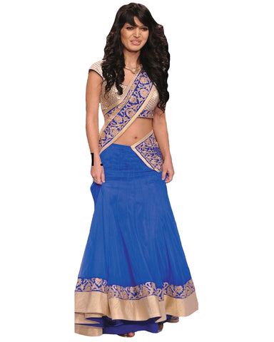 Bollywood Blue Color Charlie Chauhan Lehenga