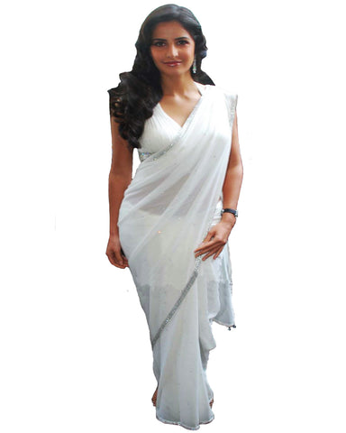 Light White  Katrina Kaif Saree