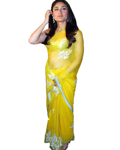 Kareena Kapoor  Light Yellow Saree