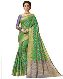 Kanchivaram Silk Saree In Green And Blue Colour