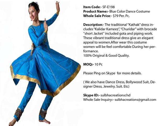 Blue Color Dance Costume Wholesale Price