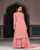 Charming Pink Color Dola Jacquard Designer Salwar Suit