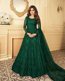 Beautiful Green Color Butterfly Net Designer Anarkali Suit