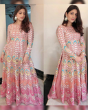 Beautiful Pink Color Georgette Trending Floor Length Salwar Suit with Resham Zari and Mirror Work