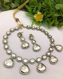 Beautiful White Color Necklace and Earrings with Charming Pearls for Special Occasion